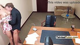 What if your stepmom's forbidden fling saves you? Essie Gotback dominates desk!