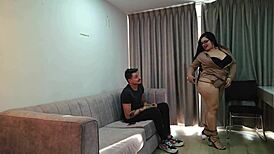 a hot visit from antonella's old muscular friend in dorm