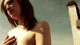 valery summer licks friend's shaved pussy with huge toy outdoors