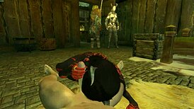 pov skyrim succubus slut deepthroat blowjob sucking big cock handjob licking shaved pussy outdoor