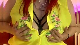 Madura BBW Wife Licks Tits and Ass in Kitchen