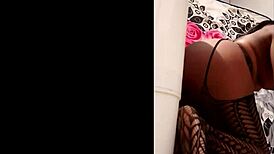 ebony whore elvie rams dildo deep in her big ass for outdoor phone fun