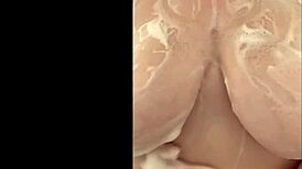 ever seen a french milf's huge chubby tits get caressed in secret shower voyeur?