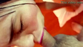 candyboom kneels and sucks cock looking at camera just for fans