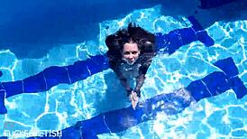 Latex jessica bunny BODY SUBMERGED UNDERWATER IN POOL