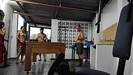 Playing Pool With Stepsisters' Juicy Big Asses Teasing Hard