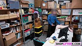 WOW! Sexy teen slut punished with monster cock for shoplifting in office!