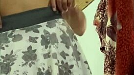 Voyeur Peek into Sexy Colombian Alexia's Miniskirt Room