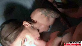 Blonde babe Jesse Pony's pink pussy creampied hard by massive cock