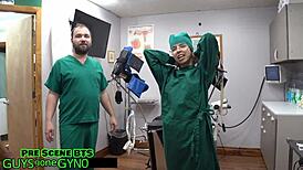 wow angel ramirez rams latex gloves deep in patient's humiliated ass