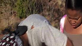 CHUBBY AFRICAN TEEN'S WILDEST SAFARI ORGY! BBC DEEPTHROATS GROUP FUCK!