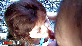 Spanish Redhead Teen Takes Bold Anal Pounding on Sunny Beach