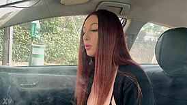 Artemisia Love Smokes in Car Solo Milf Tease