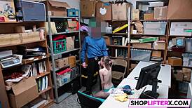 WOW! Sexy teen slut punished with monster cock for shoplifting in office!