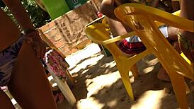 I'm back huge style cummin all over this brazilian teen's tight little ass voyeur oh damn