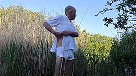 Stripped naked public slave walks shame outdoors humiliated