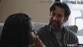 ebony milf's big ass sways teasingly as boyfriend sneaks a forbidden lick