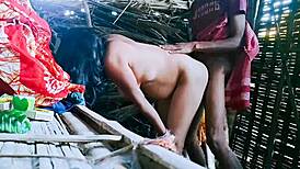 Bhabhi sneaks outdoor doggystyle orgasm with friend, bent over kissing?