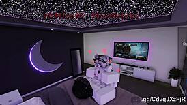 stranger pulls her into roblox condo for intense pussy licking cowgirl riding and missionary pounding