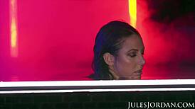 picture angela white's dark curves teasing under neon lights with jules jordan's monster cock seduction