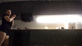 hey i'm cooking while fingering my fat wet pussy in kitchen...