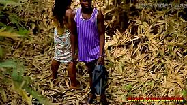 bbw milf queen rides huge cock under village bamboo tree in hardcore outdoor romp