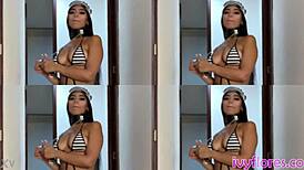 Young Latina Prisoner Ivy Flores Naughty Lingerie Tease in Costume