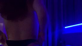 Ritafox strips teasing then fingers her wet pussy