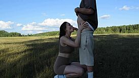 Cute Jogger Sucks Cock Mid-Run for Sneaky Protein Shake