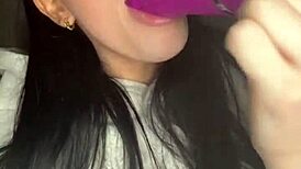 Horny British Brunette Teases Solo Toy Orgasm In Webcam