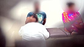 Patient pounds nurse doctor pussy hard while wife watches flashing hospital threesome