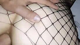 i fuck my skinny wife in stockings bathroom then anal on bed