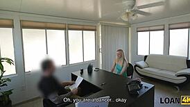 Pretty blonde Allie Rae trades tight pussy for cash in casting interview fuck!