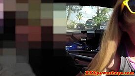 Amateur babe trades car for intense pussy pounding and facial finish