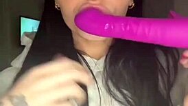 Horny British Brunette Teases Solo Toy Orgasm In Webcam