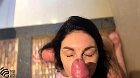 Shower Blowjob Drives Milf to Explosive Real Orgasm Facial Cumshot