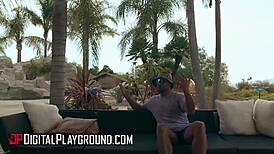 a mansion hides secrets where sluts ride cocks poolside in wild orgy with facials and doggystyle