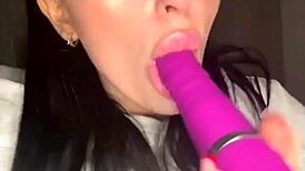 Horny British Brunette Teases Solo Toy Orgasm In Webcam