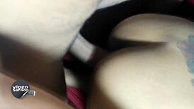 skinny brazilian babe's tight pussy gets bareback fucked by boss backstage