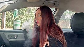 Artemisia Love Smokes in Car Solo Milf Tease