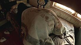 Princess TikToks unaware as stepdad rubs throbbing cock nearby