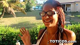 nerdy 18yo latina's rock hard tits bounce on bbc outdoors 😈