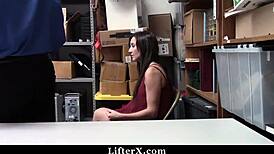 Officer Catches Shoplifter Fucks Her Hard In Garage!