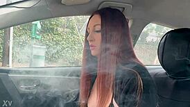 Artemisia Love Smokes in Car Solo Milf Tease