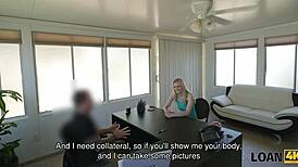 Pretty blonde Allie Rae trades tight pussy for cash in casting interview fuck!