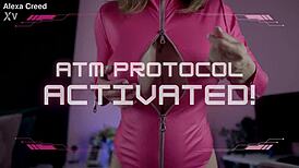 Goddess activates ATM protocol for financial domination humiliation close-up