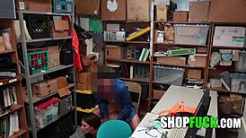 naughty panty thief teen ripped clothes and dominated in shop