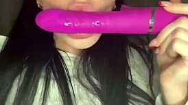 Horny British Brunette Teases Solo Toy Orgasm In Webcam