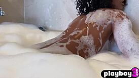 Misty Stone's perfect ass and small tits beg for your gaze as she masturbates