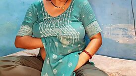 Big boobs indian bhabhi milf wife teases squeezes natural tits sexy play